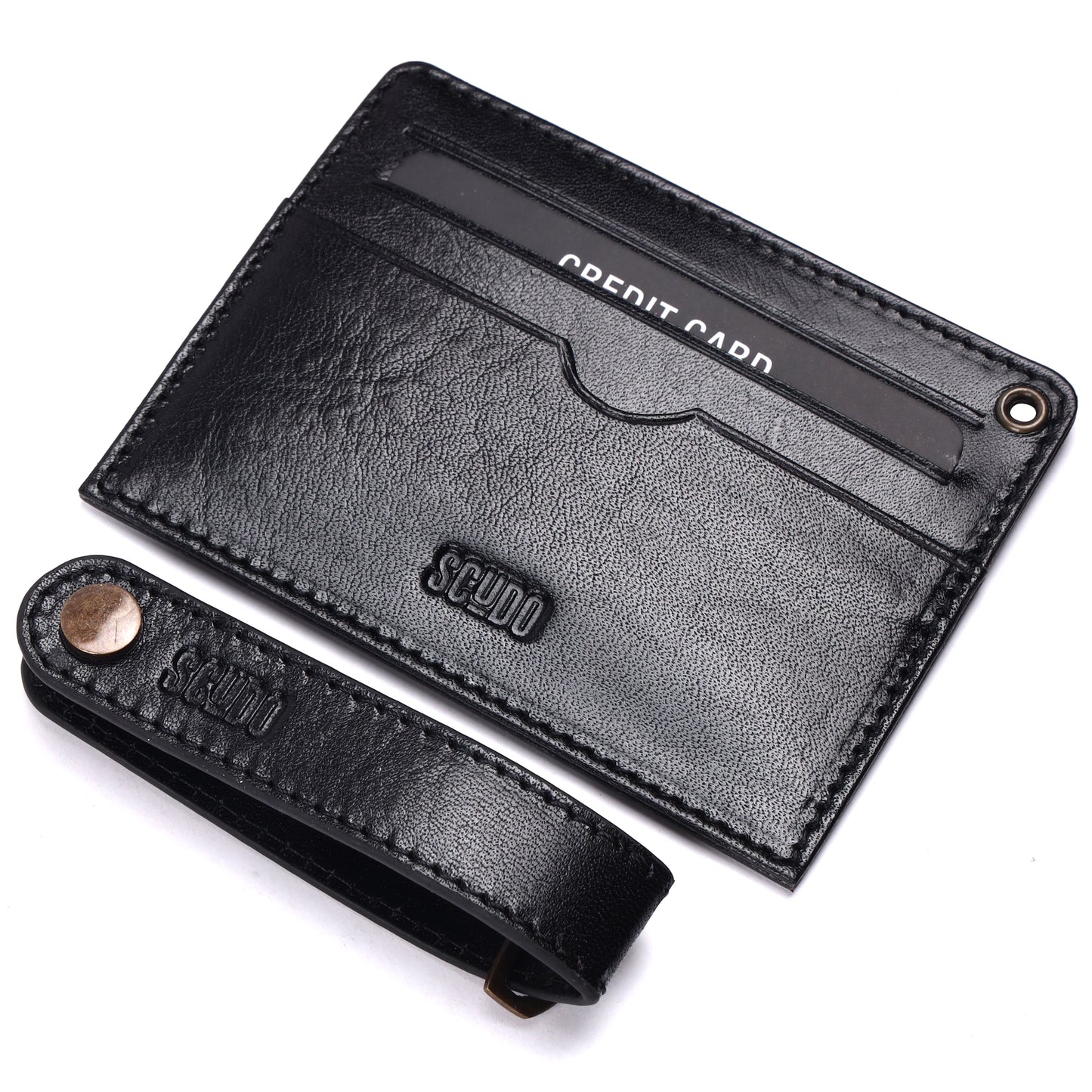 Gift Set - Card Holder & Key Organizer - Tuscany - Black - Scudo