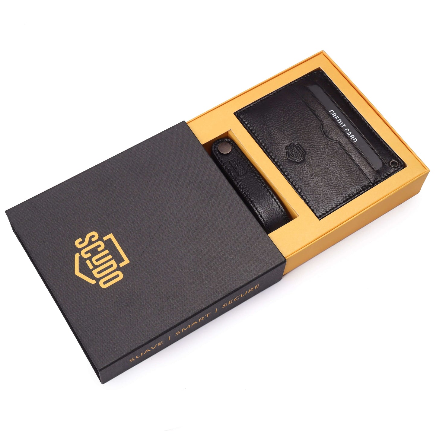 Gift Set - Card Holder & Key Organizer - Burnished - Brown - Scudo