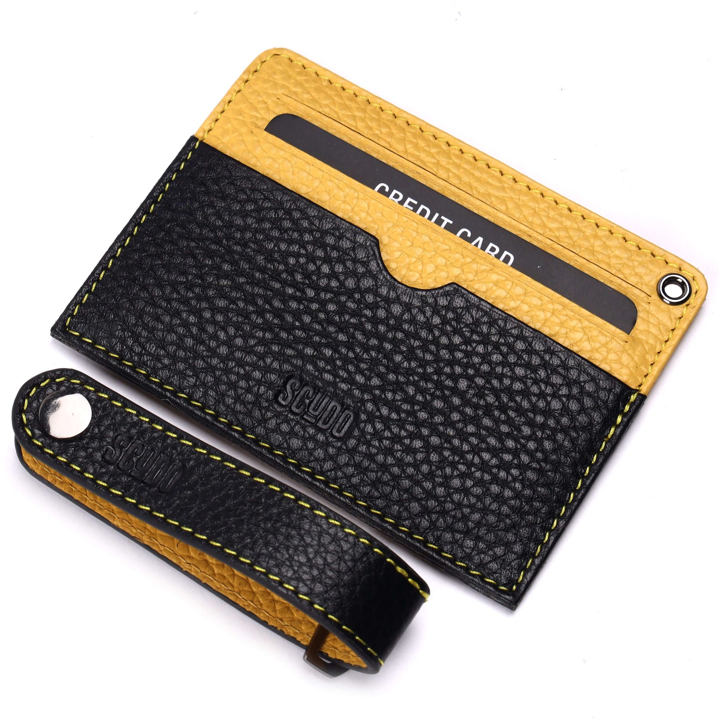 Gift Set - Card Holder & Key Organizer - Mosaic - Black/Yellow - Scudo