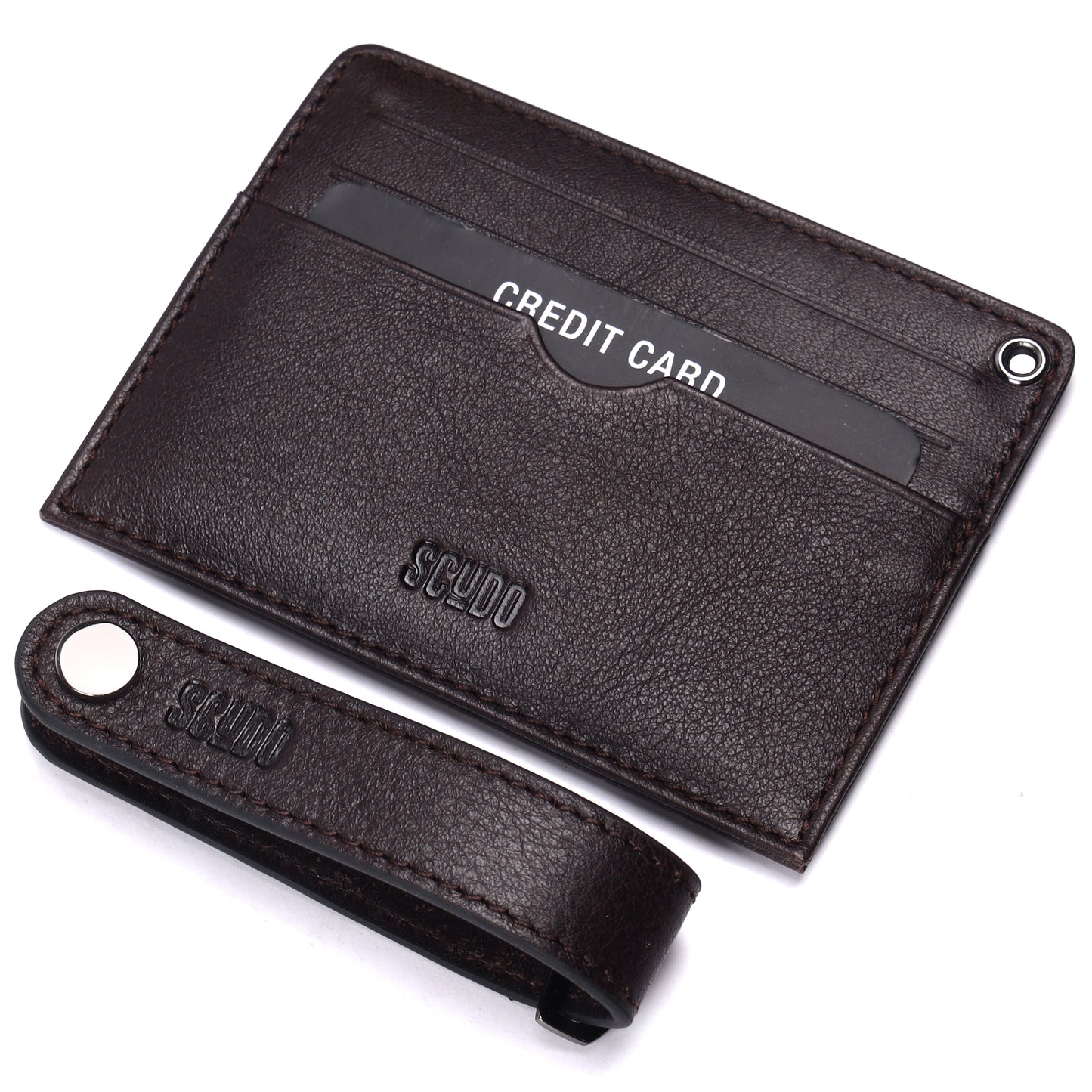 Gift Set - Card Holder & Key Organizer - Classic - Brown - Scudo