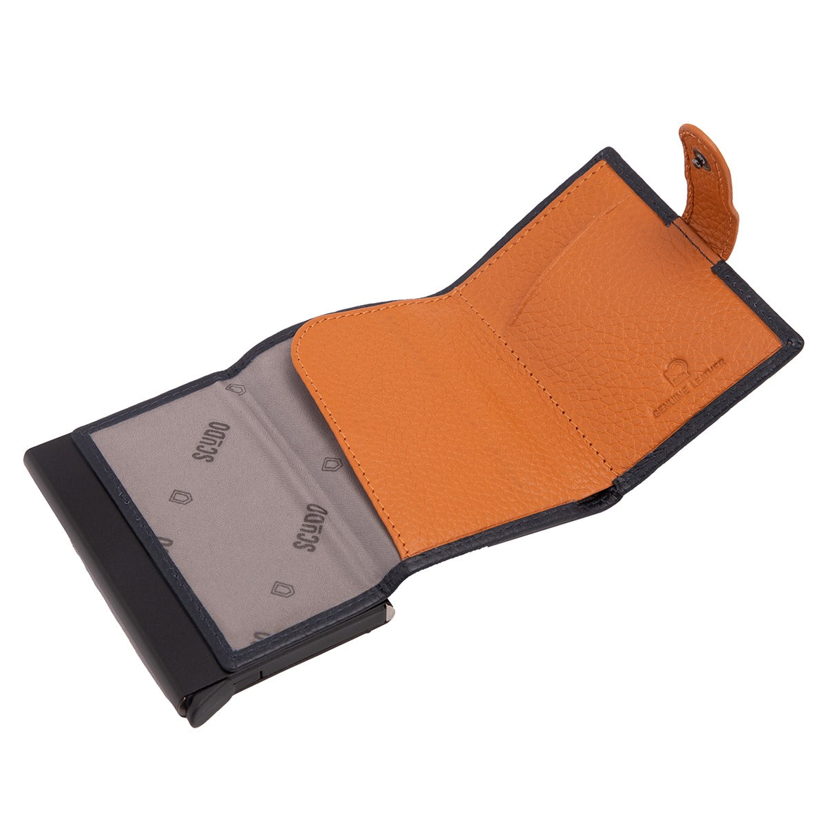 Slim Wallet – Mosaic – Navy/Orange - Scudo