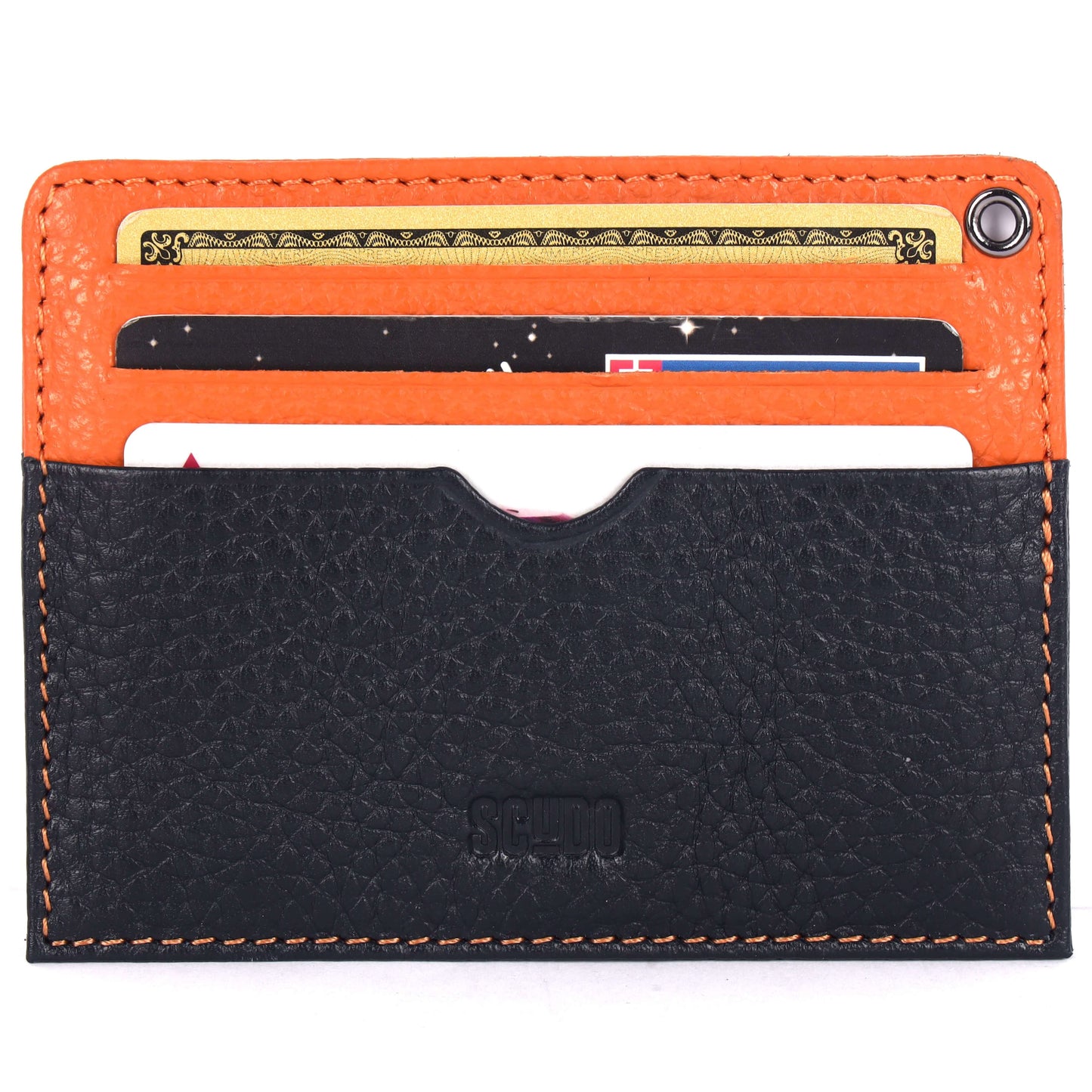 Gift Set - Card Holder & Key Organizer - Mosaic - Navy / Orange - Scudo