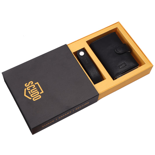 Gift Set - Slim Wallet & Key Organizer - Classic - Black - Scudo