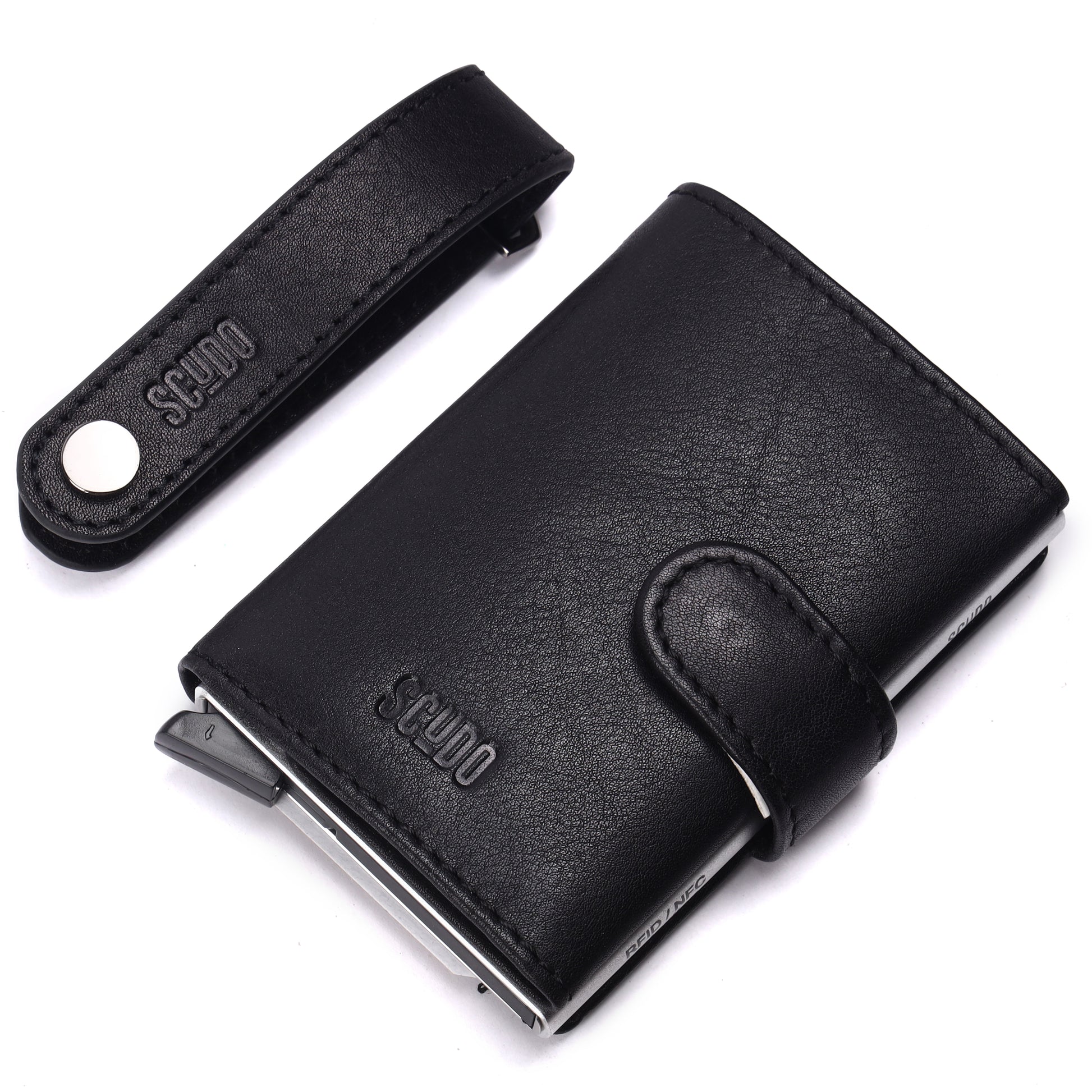 Gift Set - Slim Wallet & Key Organizer - Classic - Black - Scudo