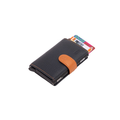 Gift Set - Slim Wallet & Key Organizer - Mosaic - Navy/Orange - Scudo