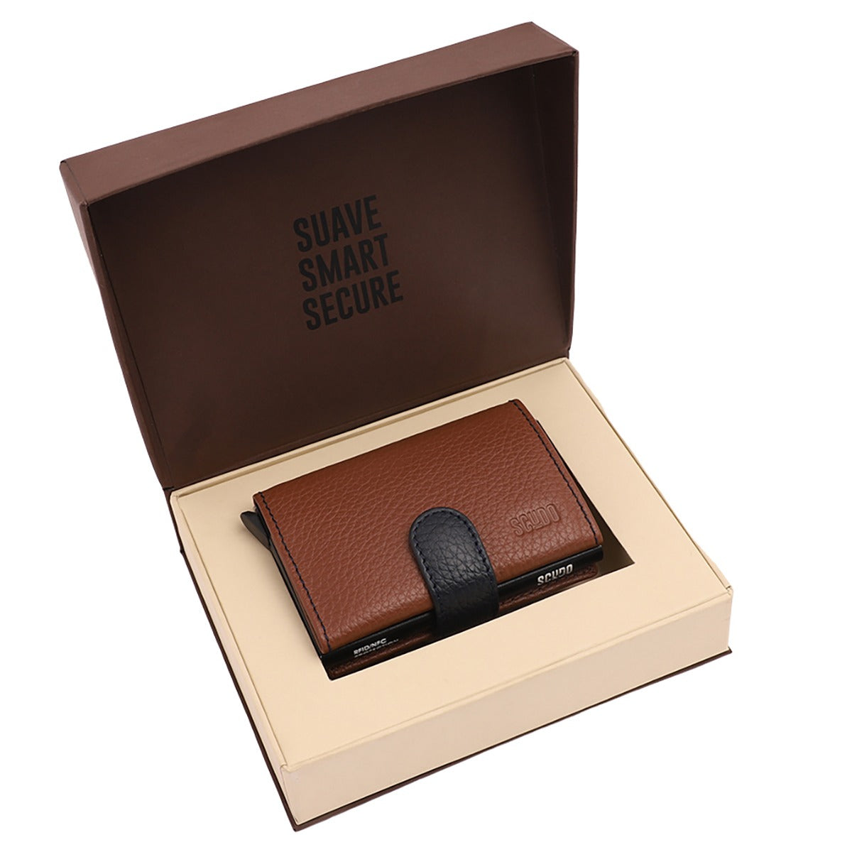Slim Wallet - Mosaic - Cognac/Navy - Scudo