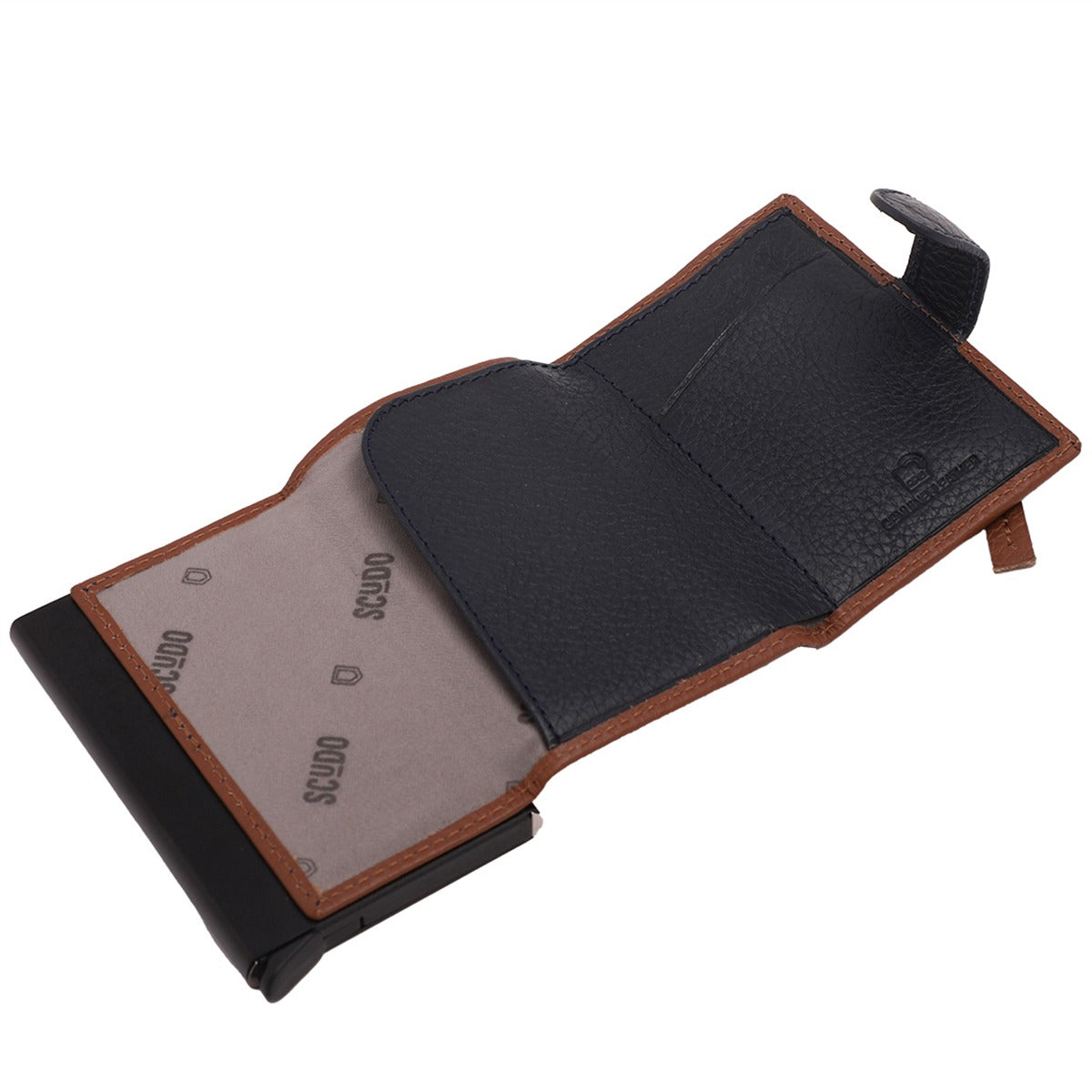 Slim Wallet - Mosaic - Cognac/Navy - Scudo