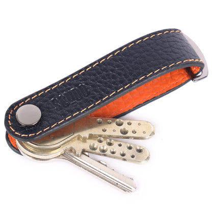 Gift Set - Slim Wallet & Key Organizer - Mosaic - Navy/Orange - Scudo